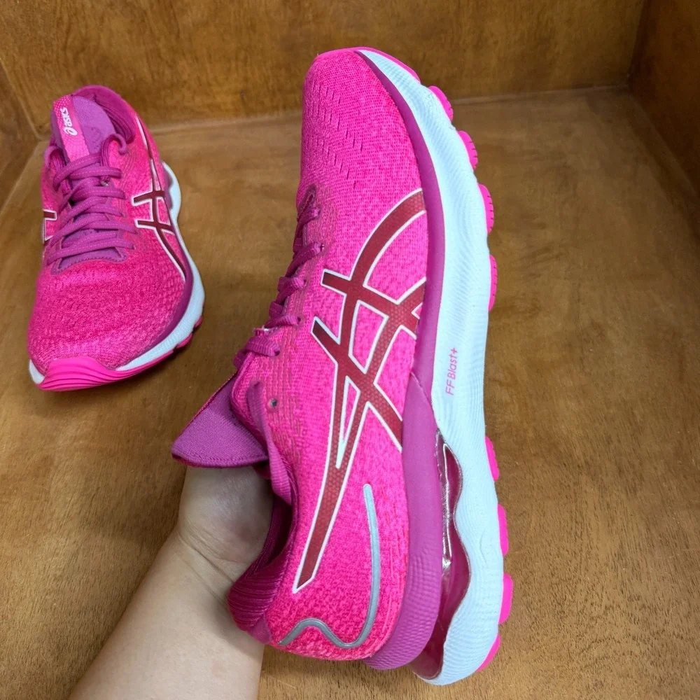 ASICS Gel-Nimbus 24 Running Shoes Womens Sz 9 Hot Pink Athletic Sneakers 101B201